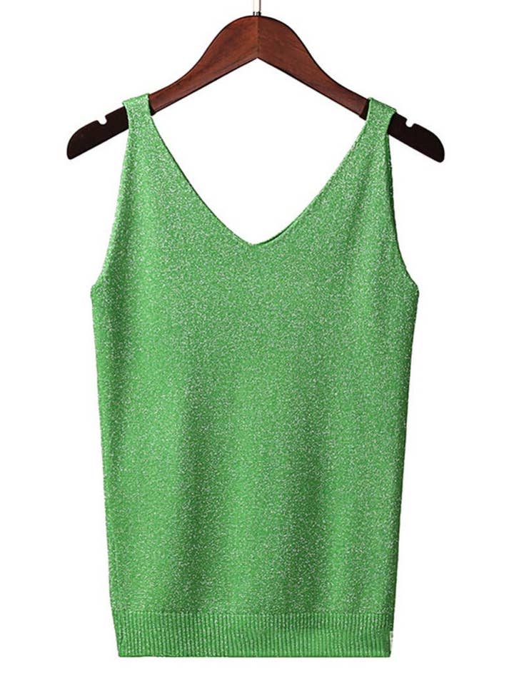 safistyle - Wholesale Camisole - Women's - Glitter V-Neck Cami Top13
