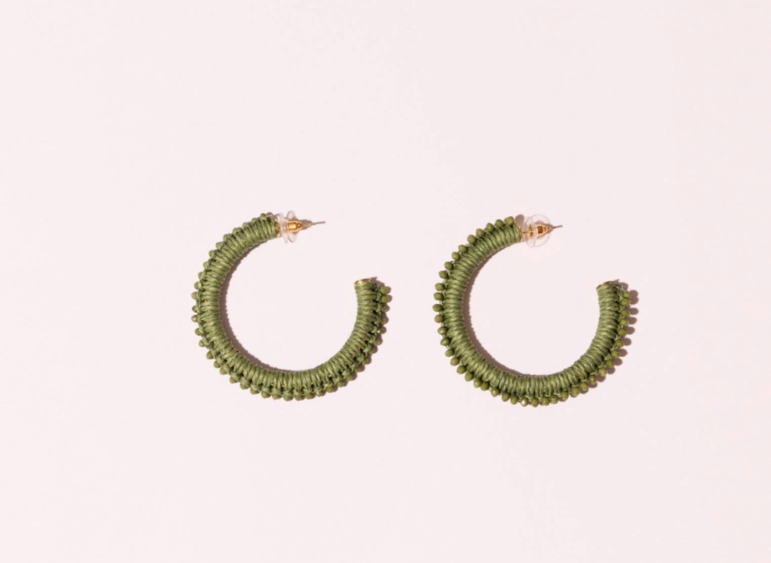 Maradji - Wholesale Hoop Earrings - CHIARA RAFFIA AND PEARL EARRING