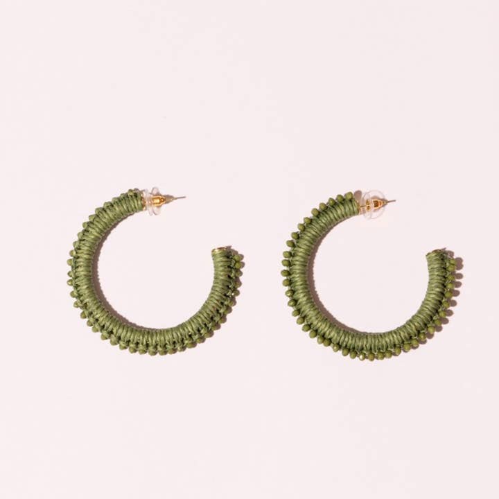 Maradji - Wholesale Hoop Earrings - CHIARA RAFFIA AND PEARL EARRING0