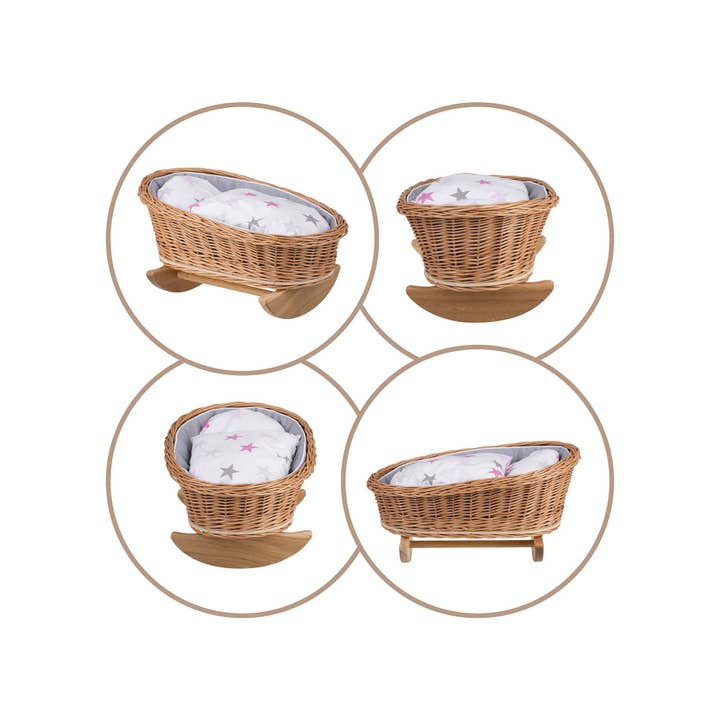 The Wicker Stories - Wholesale Doll Accessory Kit - Kids - Swing Bed For Doll, Wicker Doll Cradle6