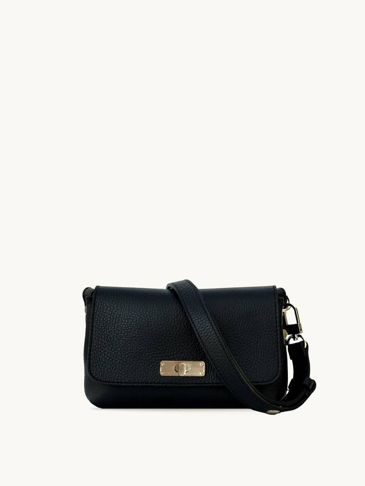 The Maisie Mini Black Leather Bag for wholesale by Apatchy London