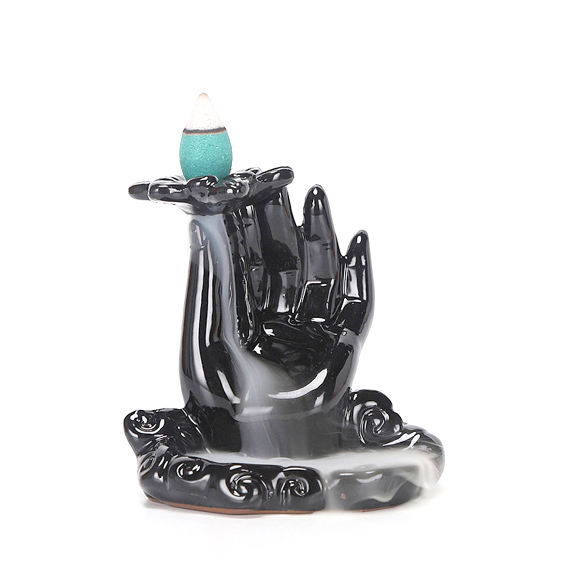 Designs by Deekay Inc. - Wholesale Incense Holder - Ceramic Backflow Burner: OM Hand