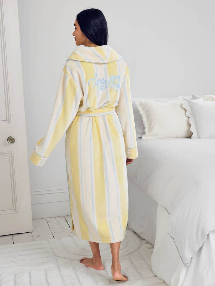 Fleece Embroidered Back Time for a Nap Dressing Gown for wholesale by Chelsea Peers