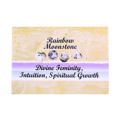 Green Tree - Wholesale Spiritual Stone/Crystal - Rainbow Moonstone Display ( 3 Pieces of 4 Shapes )9