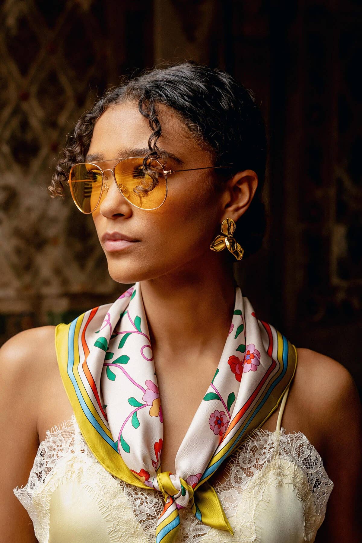 Jessie Zhao New York – wholesale Scarf – Women's – Limoncello Jardin Double Sided Silk Scarf3