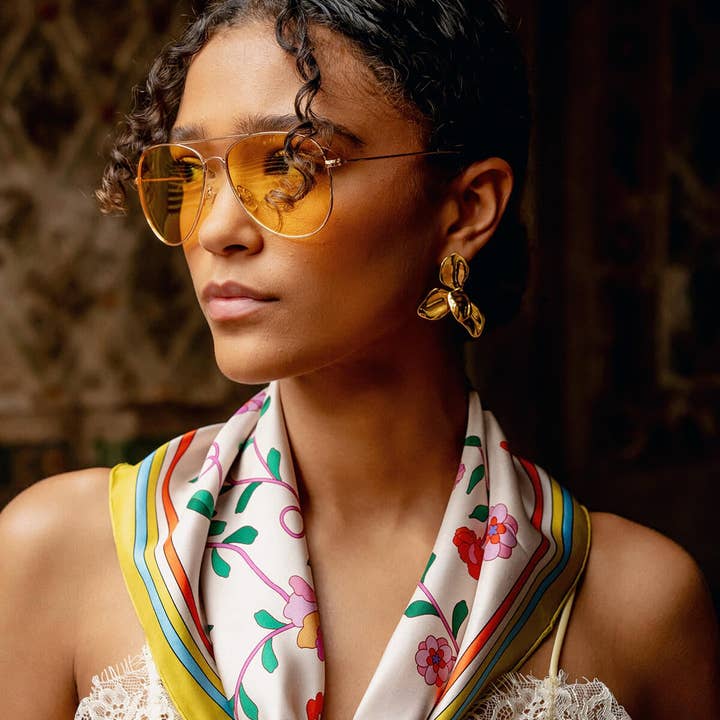 Jessie Zhao New York – wholesale Scarf – Women's – Limoncello Jardin Double Sided Silk Scarf3