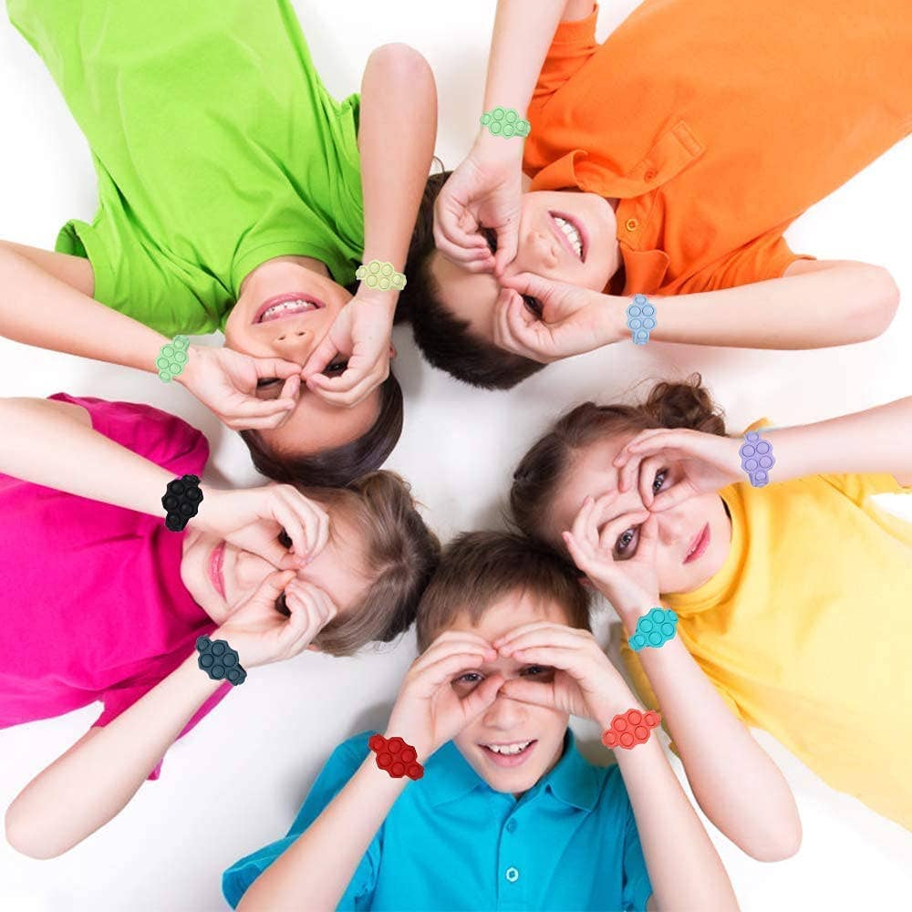 Toyventures - Wholesale Fidget Toy - Kids - 1Pc Pop It Watch Wrist band Silicone Toy Sensory Bubble ADHD11