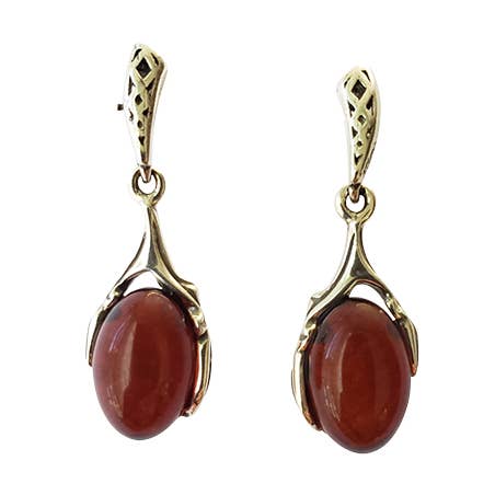 Amber Sterling Silver Post Dangle Earrings for wholesale by Amberman