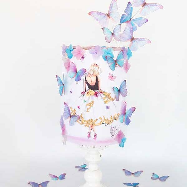 Crystal Candy Unique Cake Decorations – wholesale Tårta/Cupcake Topper – Ätbara rån förtrollade fjärilar. Blandad förpackning med en färg