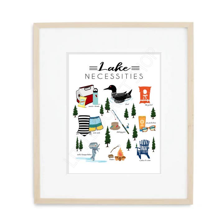 Lake Necessities Art Print for wholesale by Little Dorset Shop