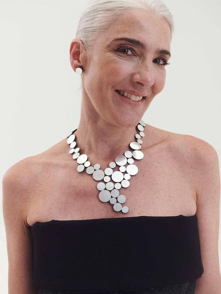 Abstraction Necklace V - Silver for wholesale by Iskin Sisters