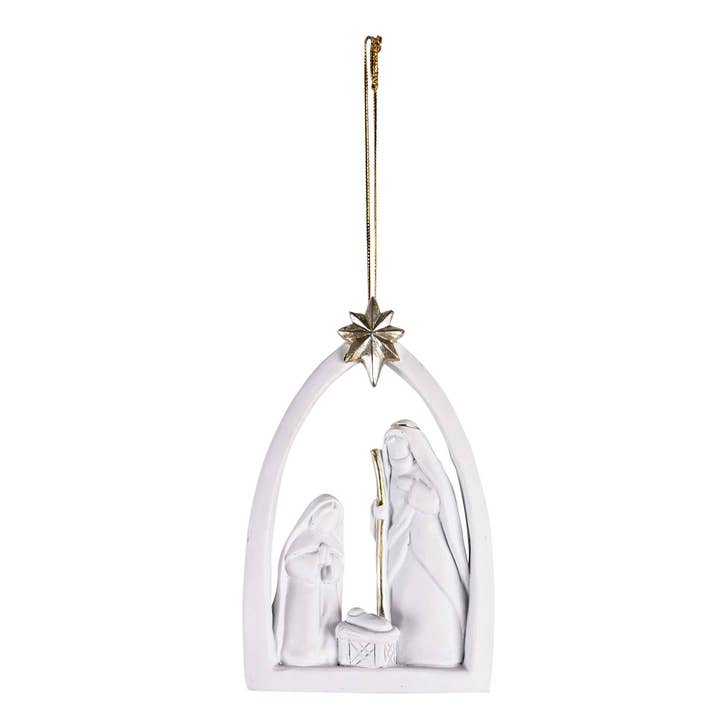 Ornament Holy Family Creche In White 5H for wholesale by Magnolia