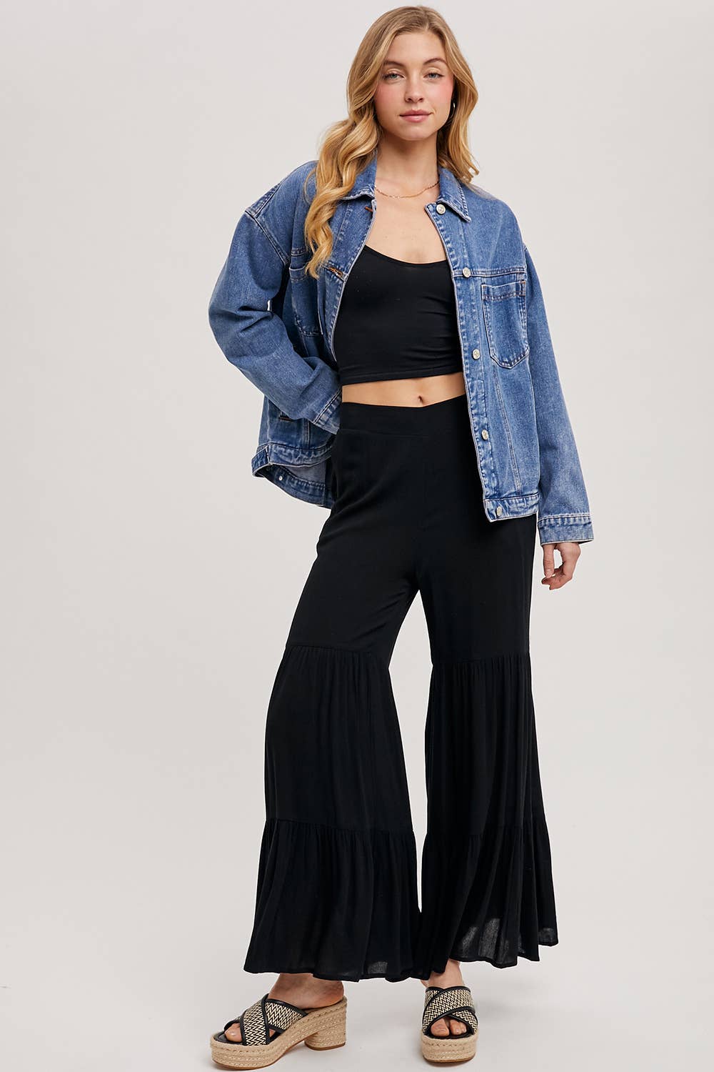 Bluivy - Venta al por mayor Cazadora vaquera - Mujer - Chaqueta oversized de mezclilla con botones40