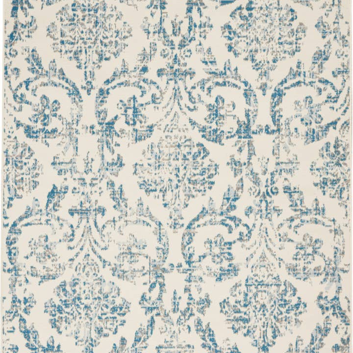 5' X 7' Cream Damask Power Loom Area Rug for wholesale by HomeRoots
