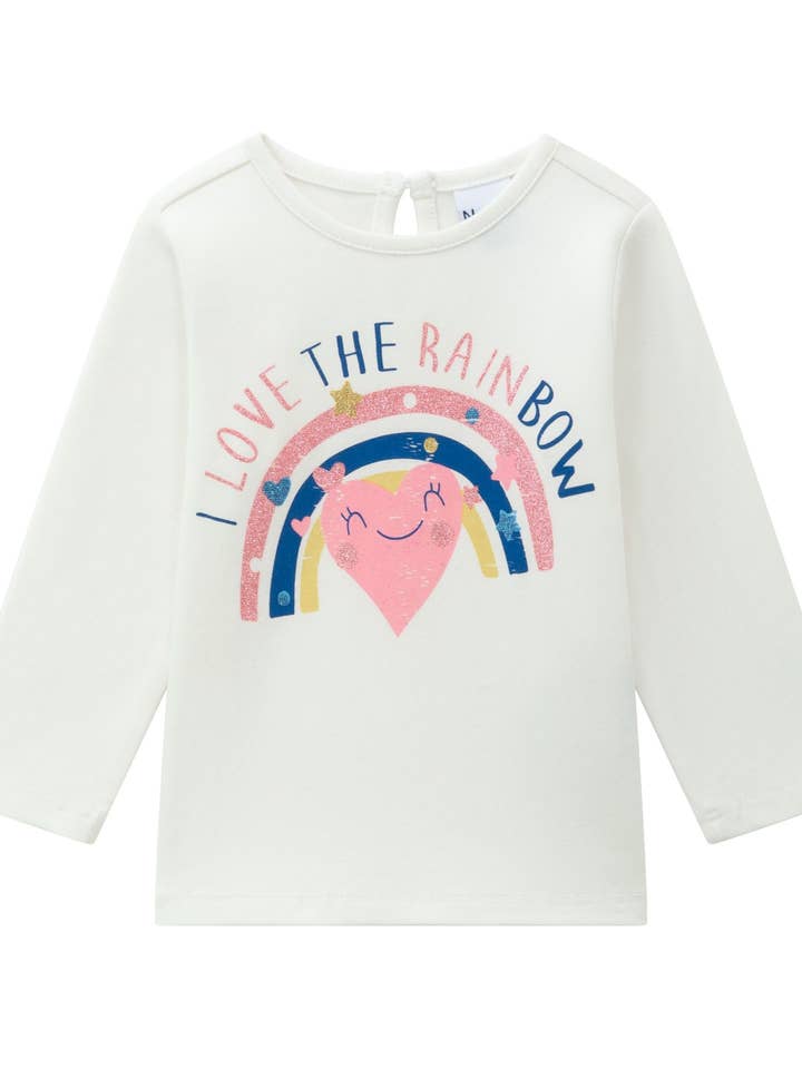 T-shirt Bébé Fille Dessin Arc-en-ciel Et Cœur pour la vente par Newness Kids