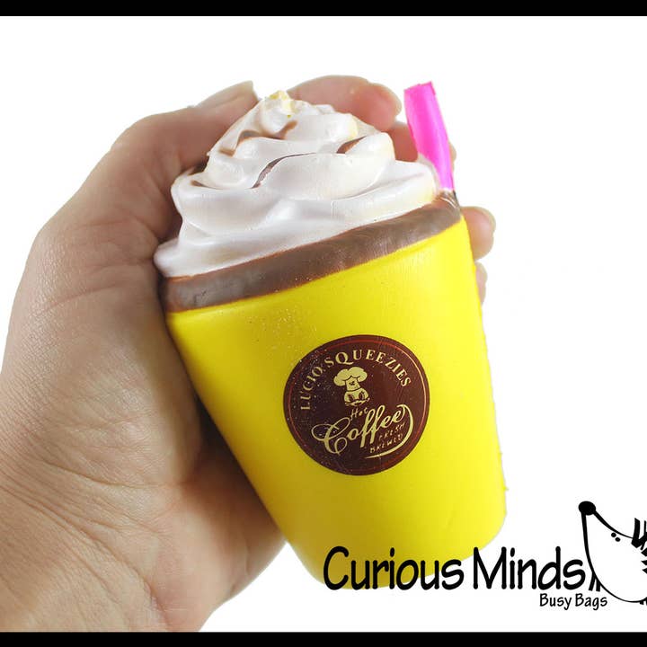 Curious Minds Toys - Wholesale Fidget Toy - Kids - 1 Coffee Latte Slow Rise Squishy Fidget Toy - Soft Foam Stre3