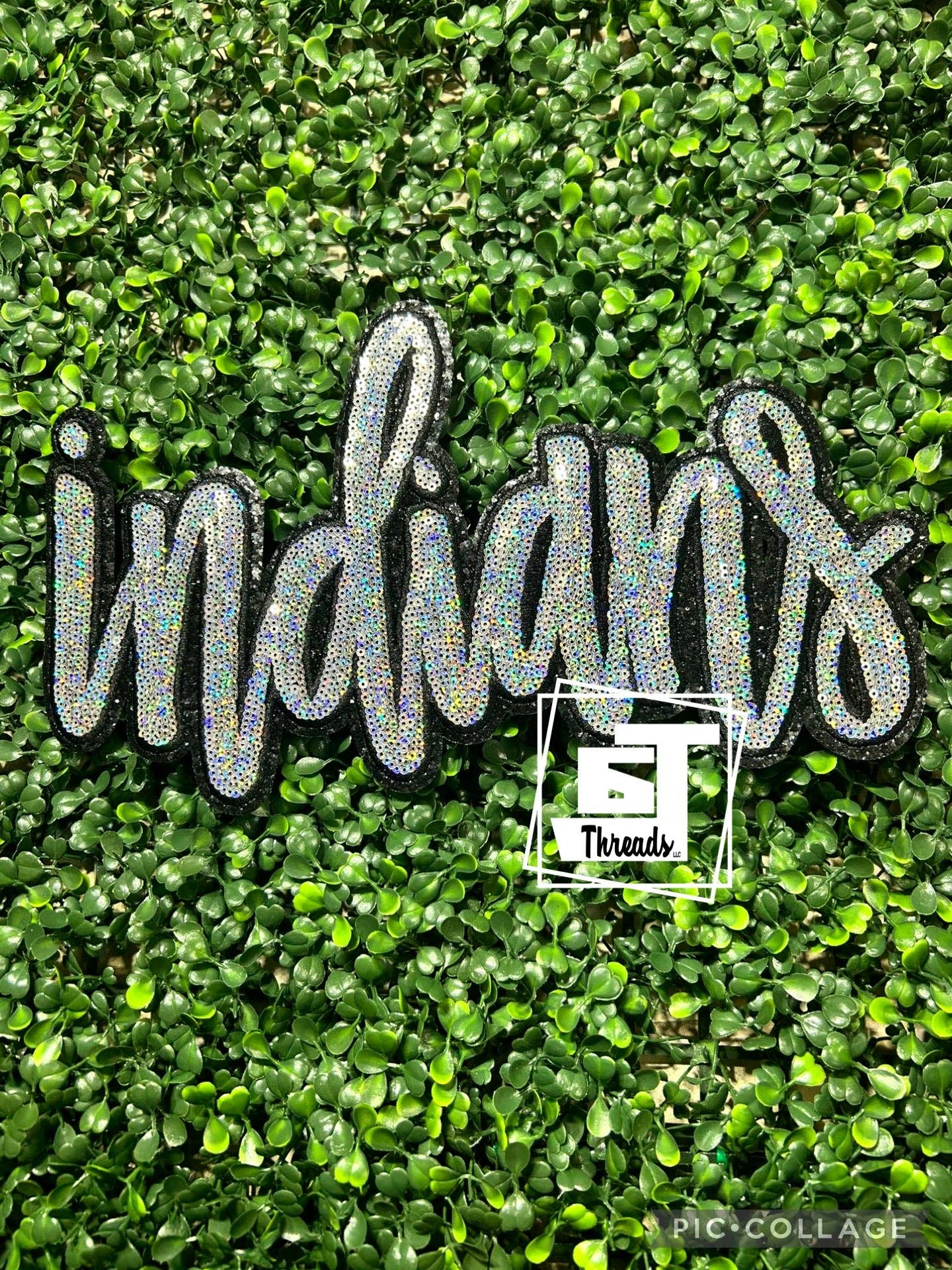 6j Threads LLC - Wholesale Patch - Cursive Sequin Indians....Patches Only0