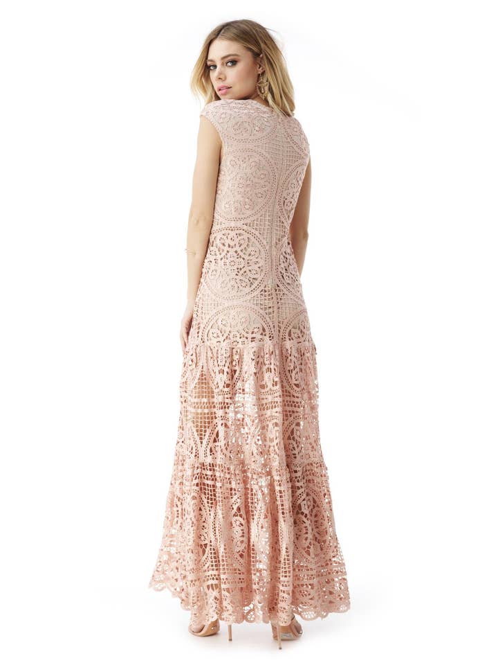 SKY - Wholesale Dress - Women's - Makena Embroidered Lace Maxi