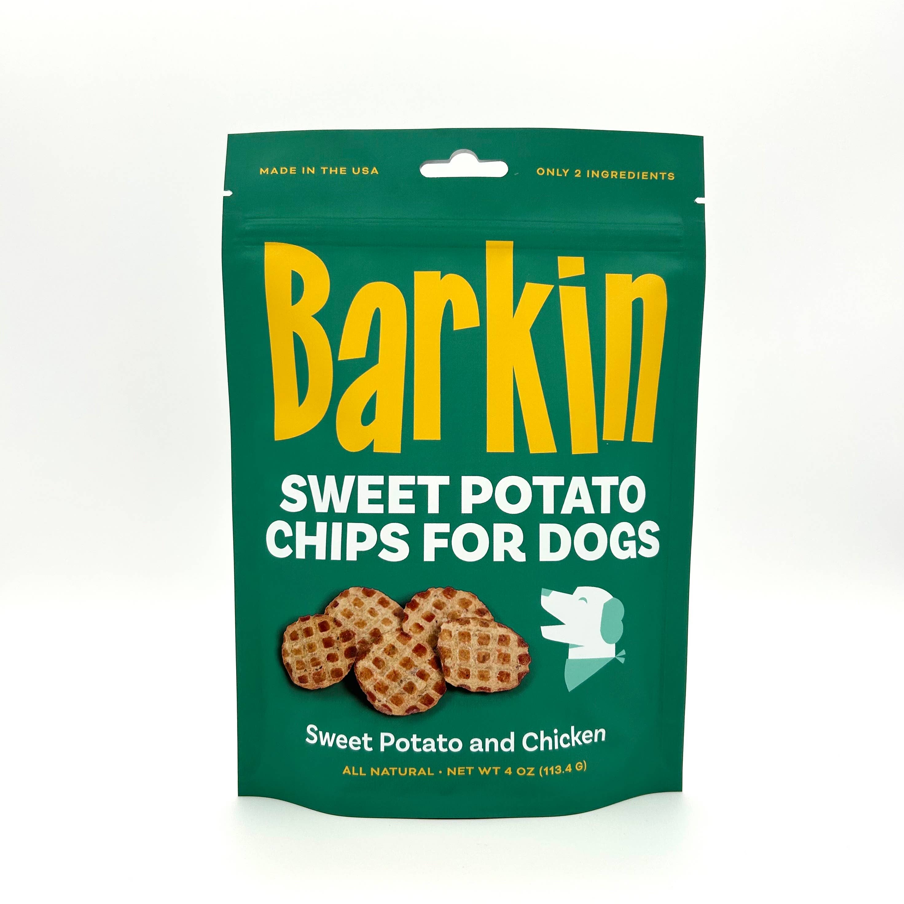 BARKIN - Wholesale Pet Treats - Dog - SWEET POTATO CHIPS FOR DOGS w/ CHICKEN