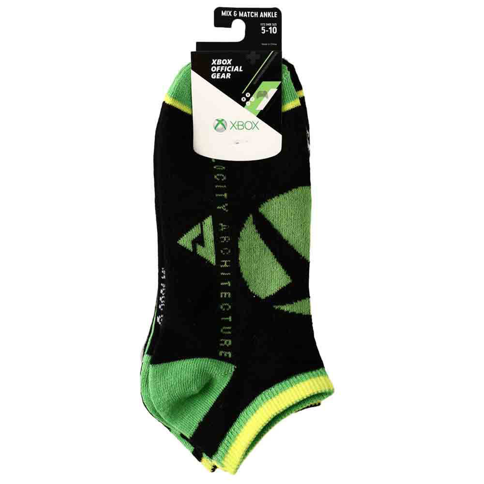 Square Deal Recordings & Supplies - Wholesale Socks - Unisex - Socks - Microsoft X-Box Logo - Pack Of 5 Pairs6