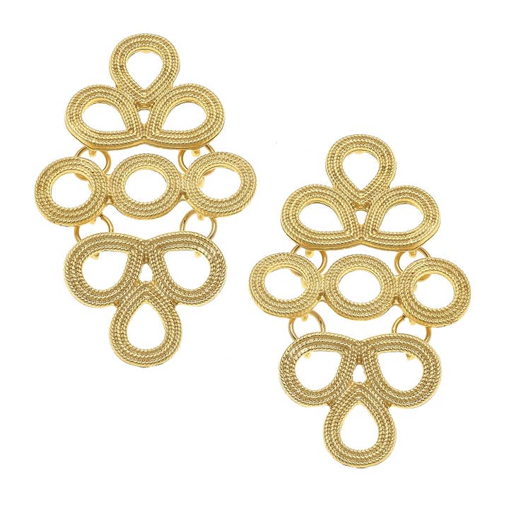 Gold Multi Circle Post Earrings for wholesale by Susan Shaw