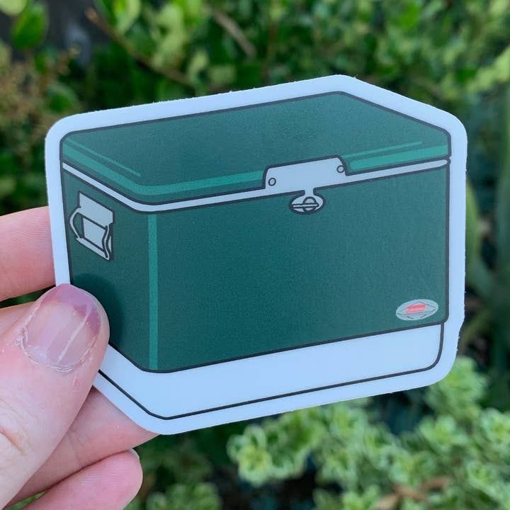 Vintage Hard Side Ice Chest Sticker - Forrest Green for wholesale by Extremely Retro