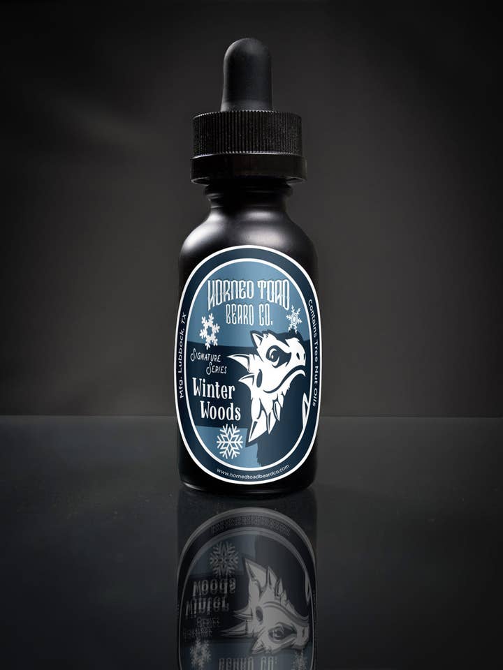 Winter Woods Beard Oil for wholesale by Horned Toad Beard Co.