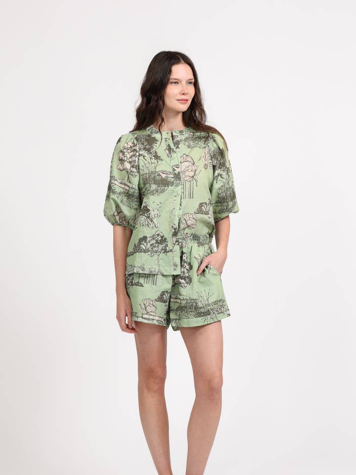 Ballonhemd Thailand Grün für den Großhandel von Las Sureñas