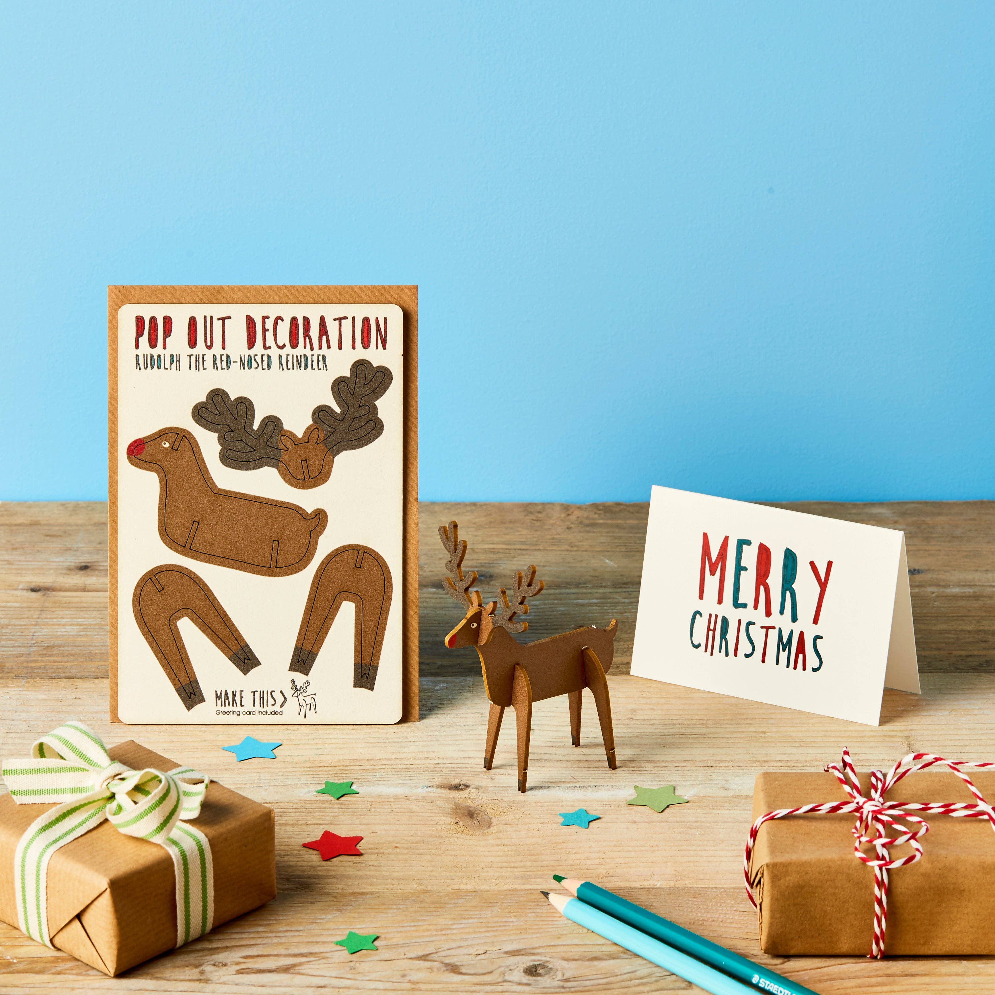 The Pop Out Card Company – wholesale Christmas card – Pop Out Rudolph Christmas Card1