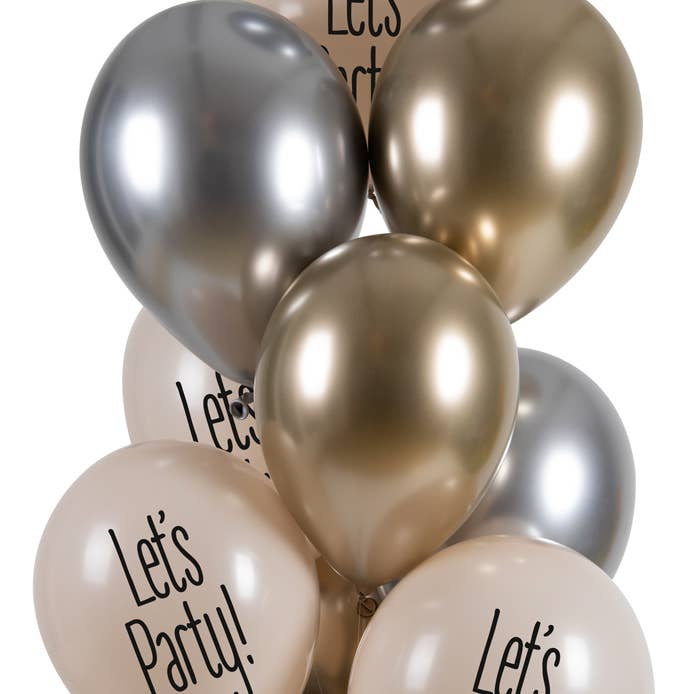 Balloner Let's Party White Tie 33 cm - 12 stk. for engroshandel hos Folat BV