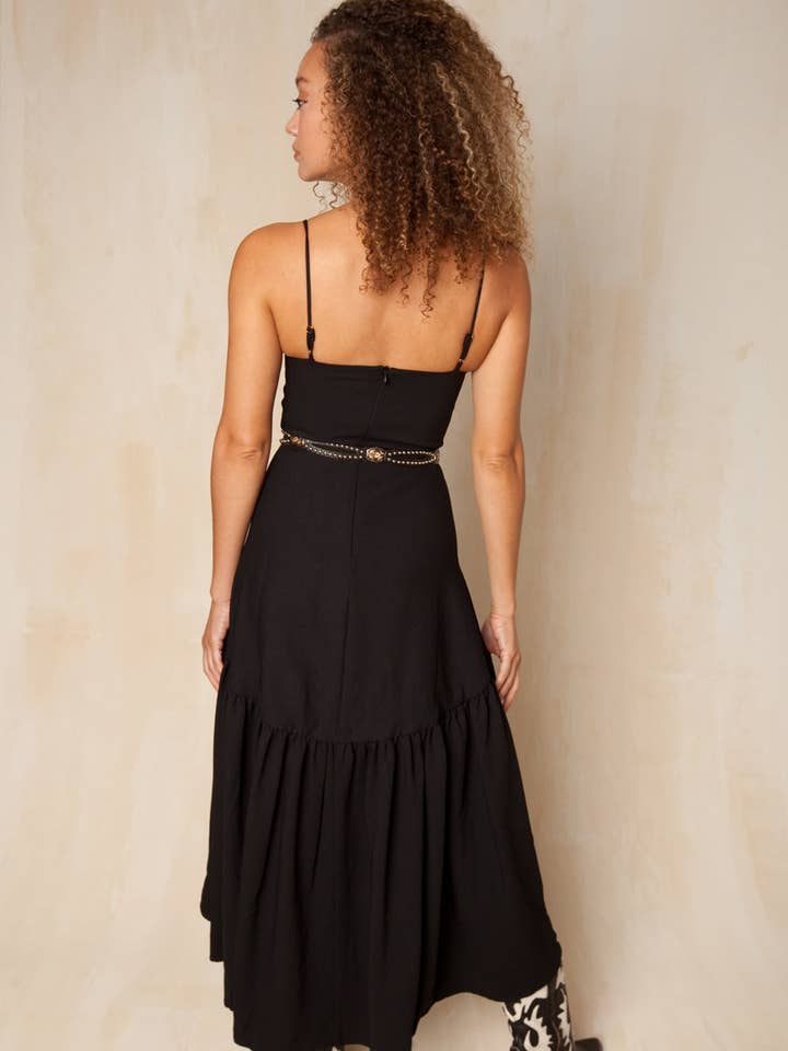PALMER Hi Low DRESS- black for wholesale by River Collection