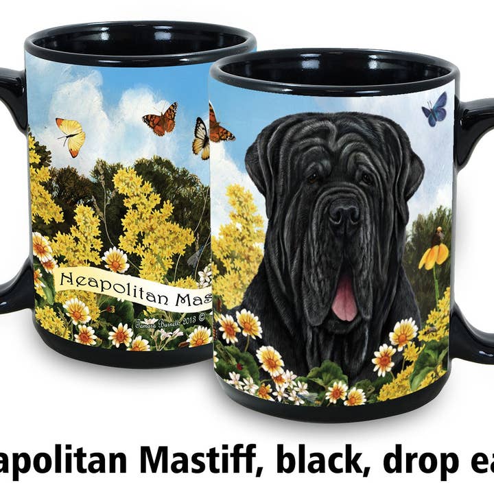 Pet Gifts USA, LLC - Wholesale Koffiemok - 15 oz Napolitaanse Mastiff zwarte Uncropped Garden Fun Mok