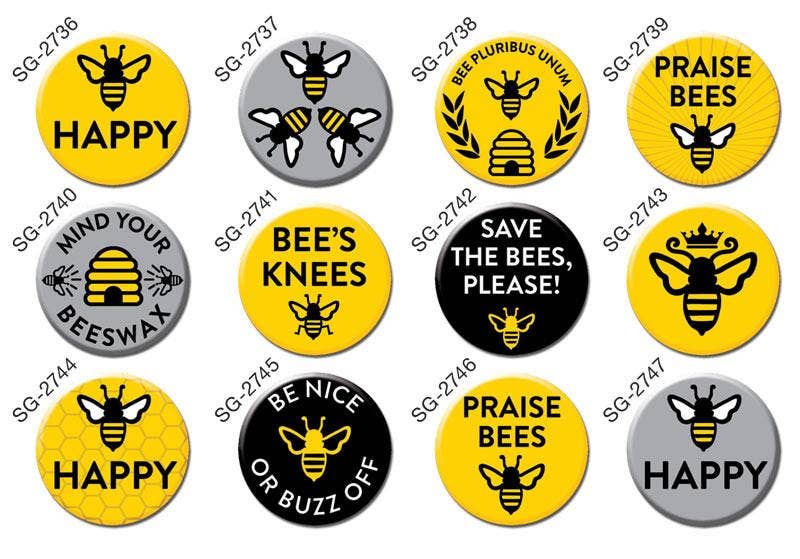 Badge Bomb - Wholesale Lapel Pin/Button - Bee Box 1" Button Box1