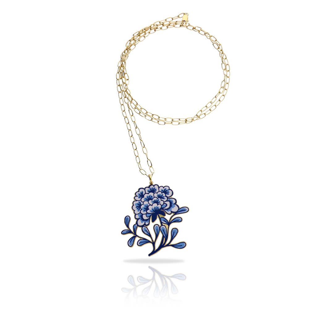 RAS - Vendita all'ingrosso Collana con ciondolo/pendaglio - Ciondolo Porcellana Fiore Bagno Oro1