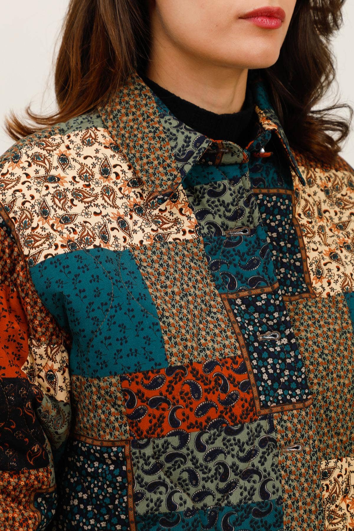 multicoloured 5863 PATCHWORK JACKET for wholesale on Faire1