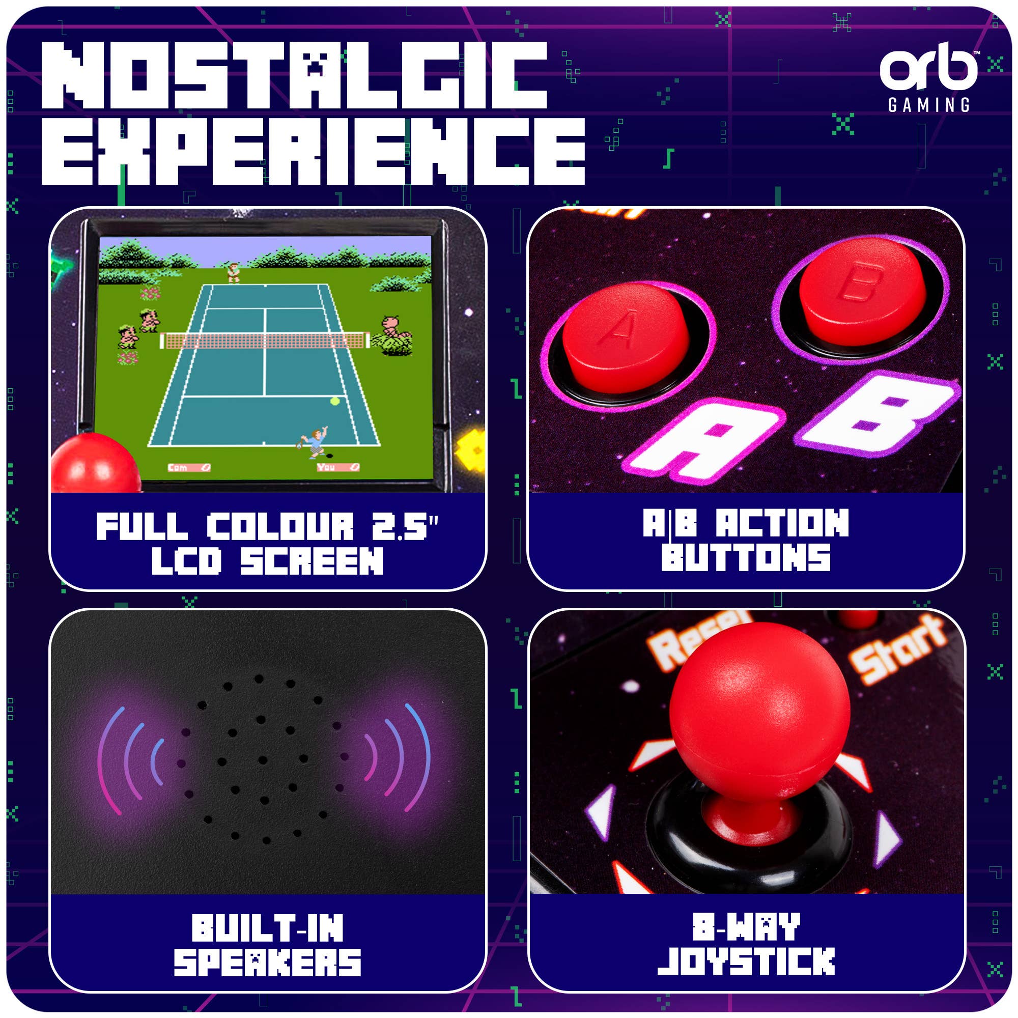 ThumbsUp! - Wholesale Electronic Toy - Kids & Baby - Orb - Retro Mini Arcade Machine (240-in-1 Games)2