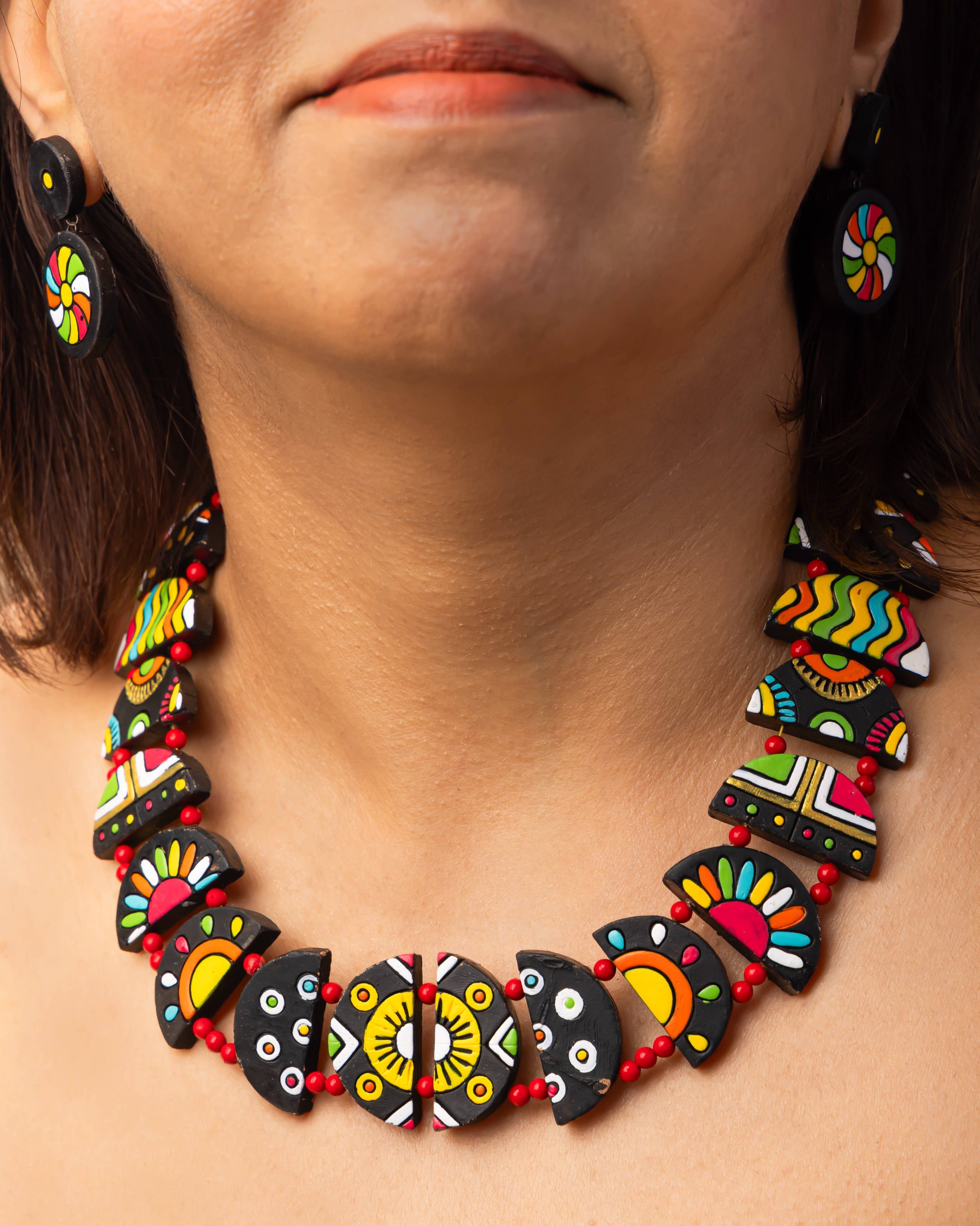 House of Kraft Jewelry & Accessories – wholesale Jewellery set – Celestial Jewelry Set | Clay Jewelry | Half Moon Jewelry1