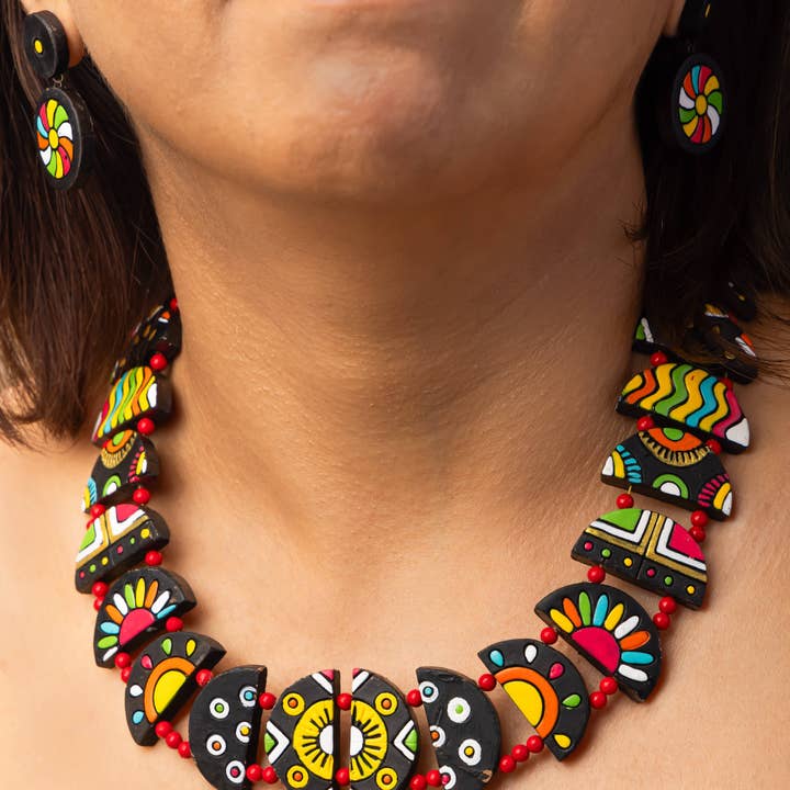 House of Kraft Jewelry & Accessories – wholesale Jewellery set – Celestial Jewelry Set | Clay Jewelry | Half Moon Jewelry1