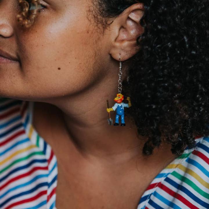 NO RHYME OR REASON ART - Wholesale Dangle Earrings - The Simpsons: Groundskeeper Willie Earrings