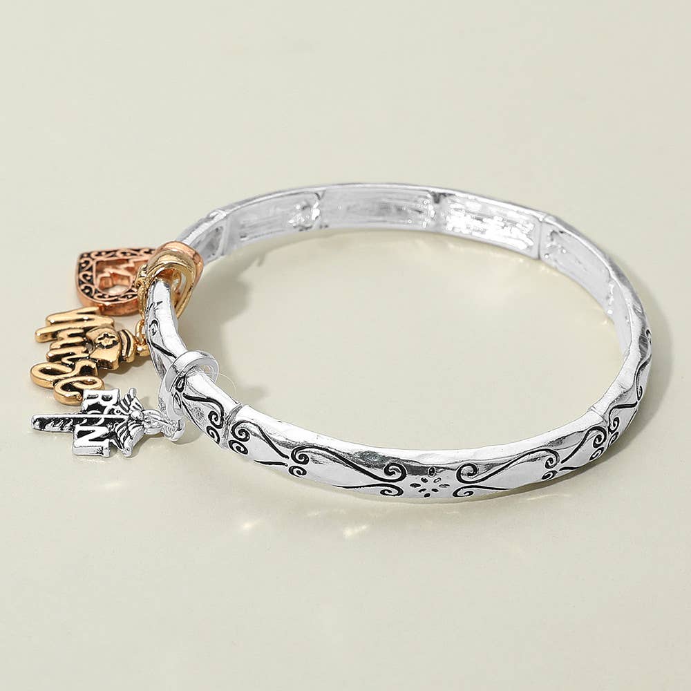 Sensibling Corp. - Wholesale Charm/Dangle Bracelet - Nurse Message Heart Charm Stretch Bracelet2