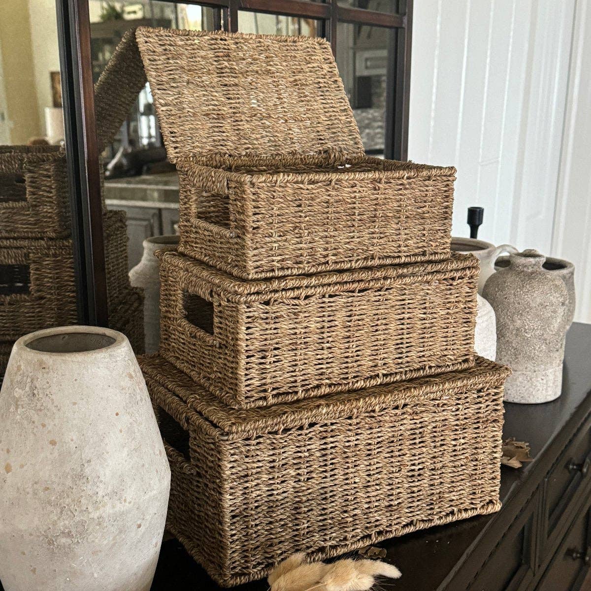 Collins Painting & Design - Wholesale Basket - WG-1020 - Rectangle Seagrass Trunks, set of 31