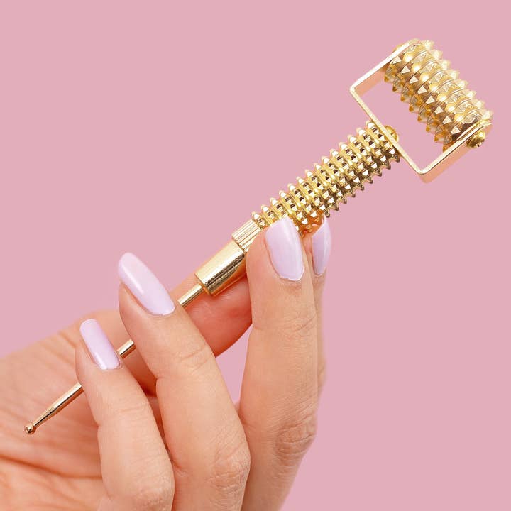Roll Time - Golden Derma Facial Roller for wholesale by Wing It Cosmetics