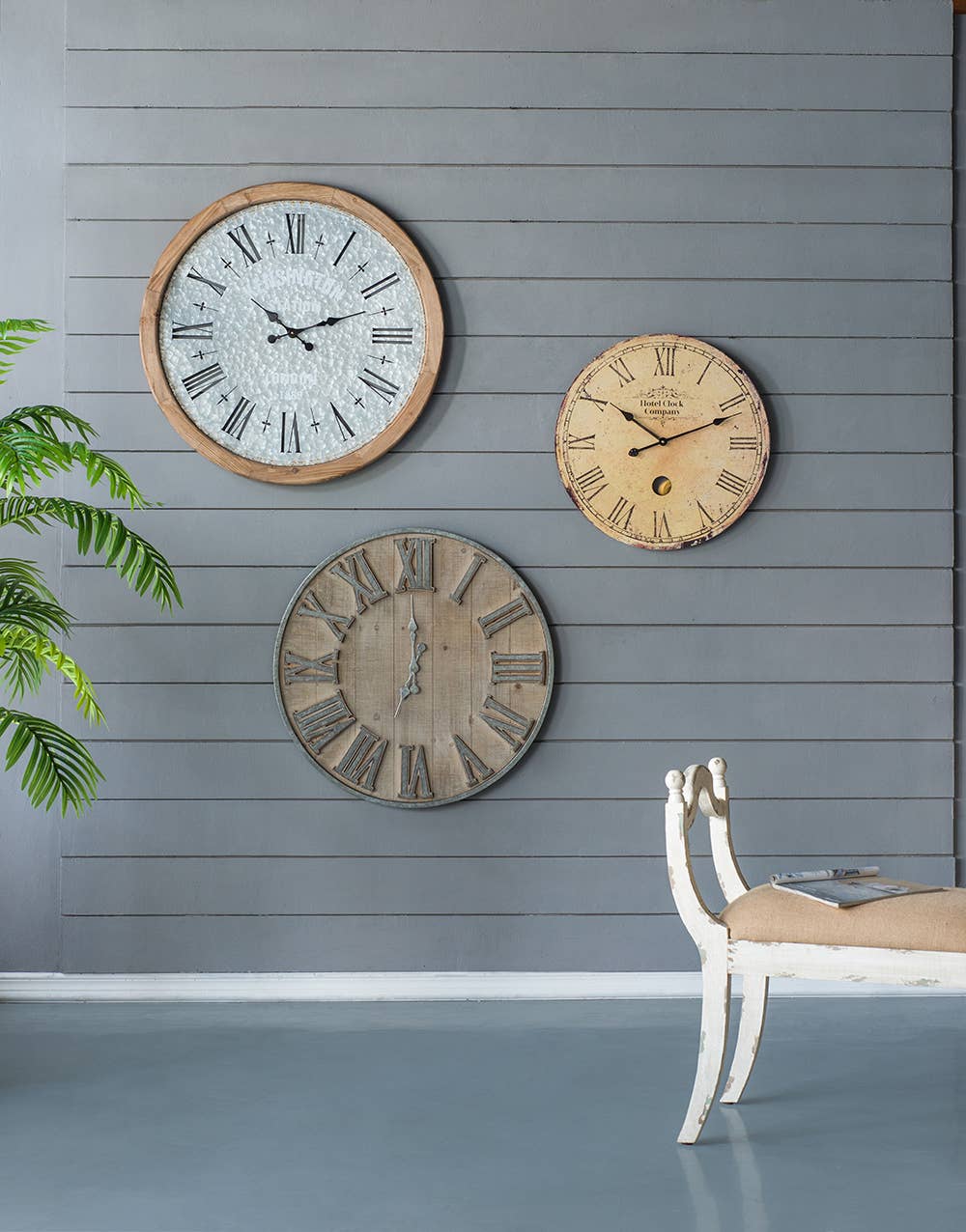 A&B Home Group Inc. - Venta al por mayor Relojes de pared - Reloj de Pared Rústico Kensington de 32,5"10