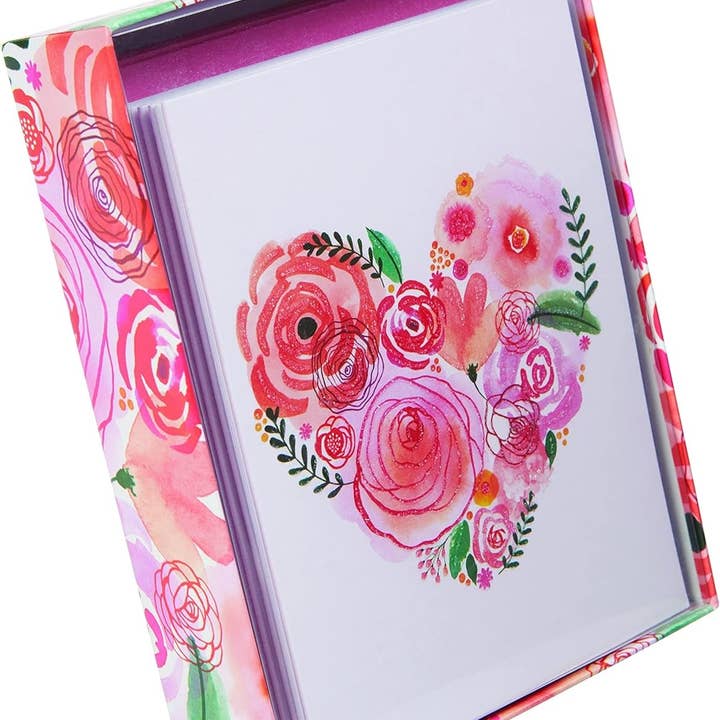 Floral Heart Boxed Note Cards for wholesale by NIQUEA.D