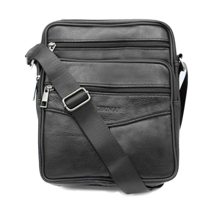 Petit sac à bandoulière en cuir | Sac à bandoulière pour homme 25x19x8 cm pour la vente par Zerimar 1942
