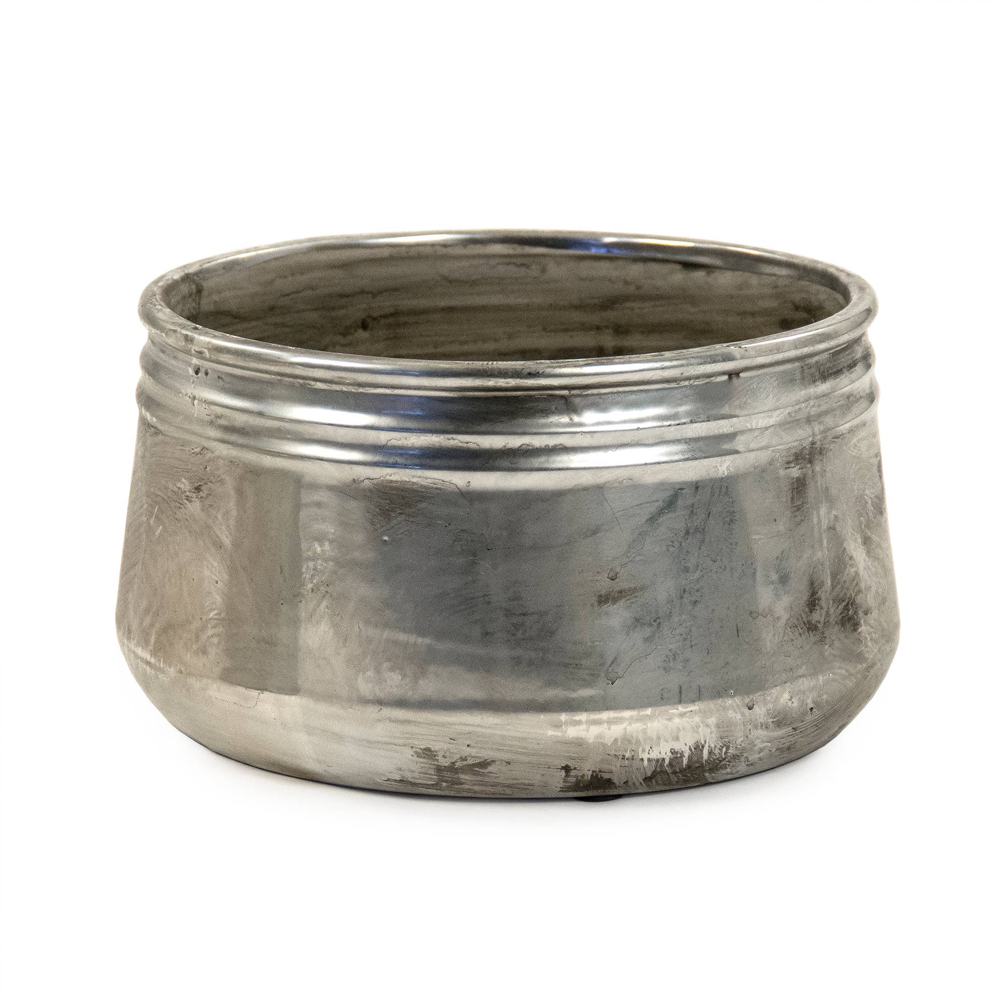Distressed Metallic Silver Bowl (10041S A840) for wholesale on Faire