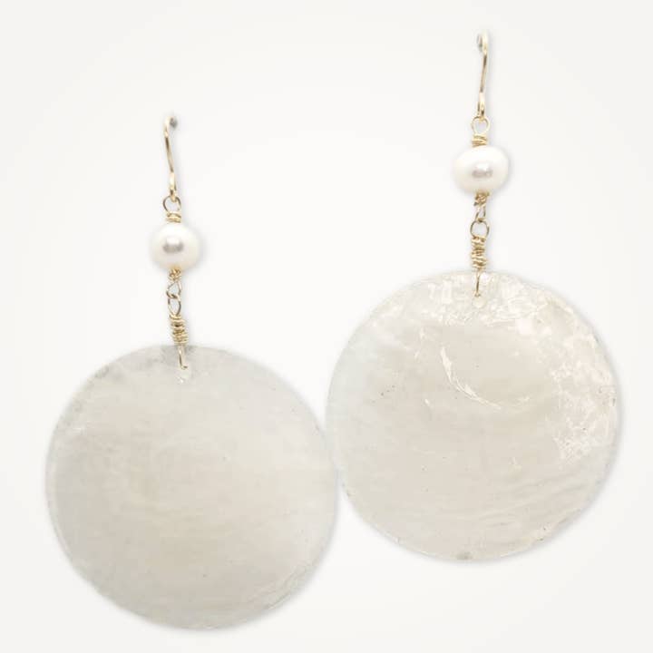 Luau Oorbellen • Parelmoer voor wholesale door Beatrixbell Handcrafted