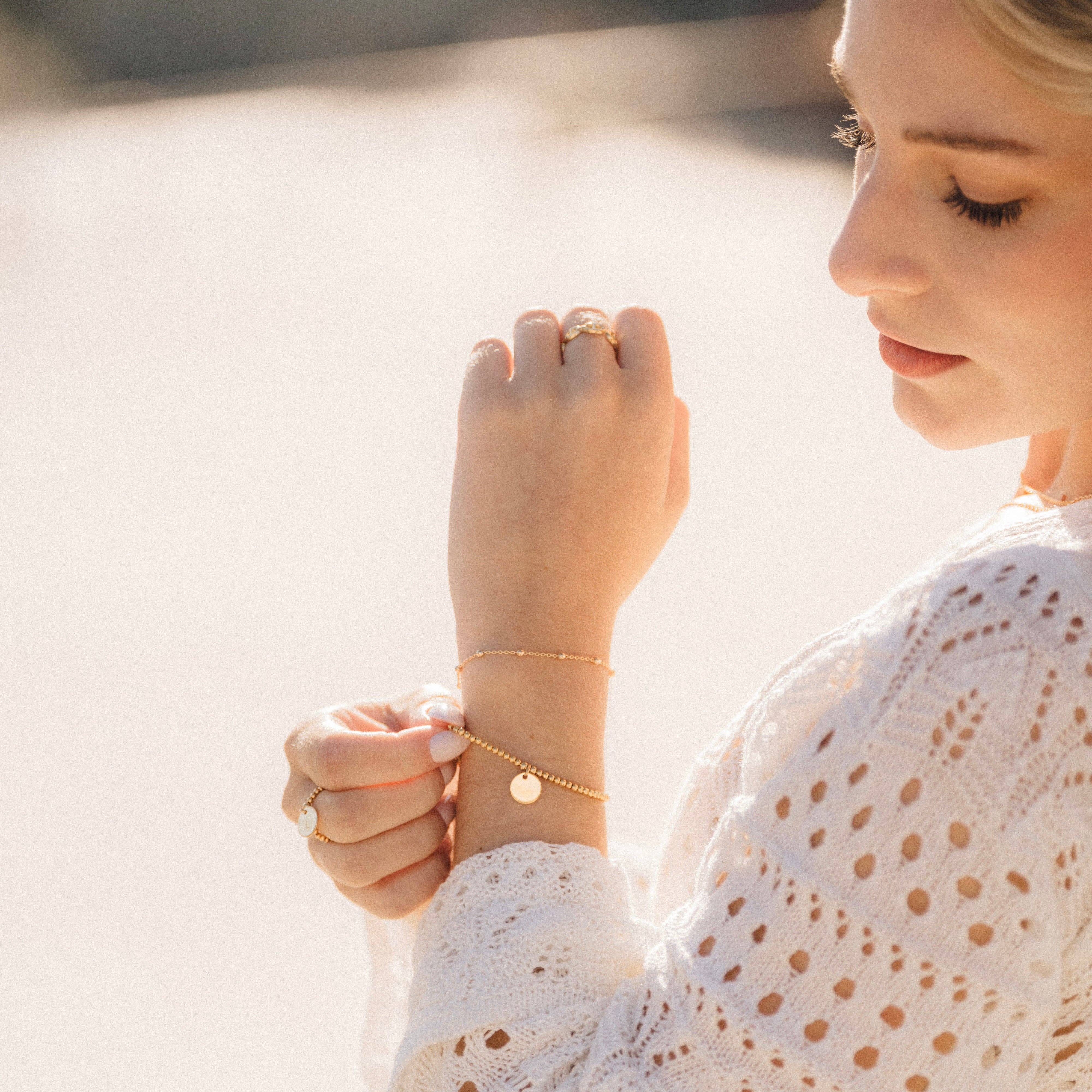 Meora Paris - Wholesale Charm/Dangle Bracelet - 18k Gold Plated Medal Beaded Bracelet1