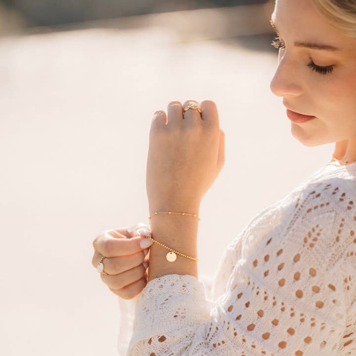 Meora Paris - Wholesale Charm/Dangle Bracelet - 18k Gold Plated Medal Beaded Bracelet1