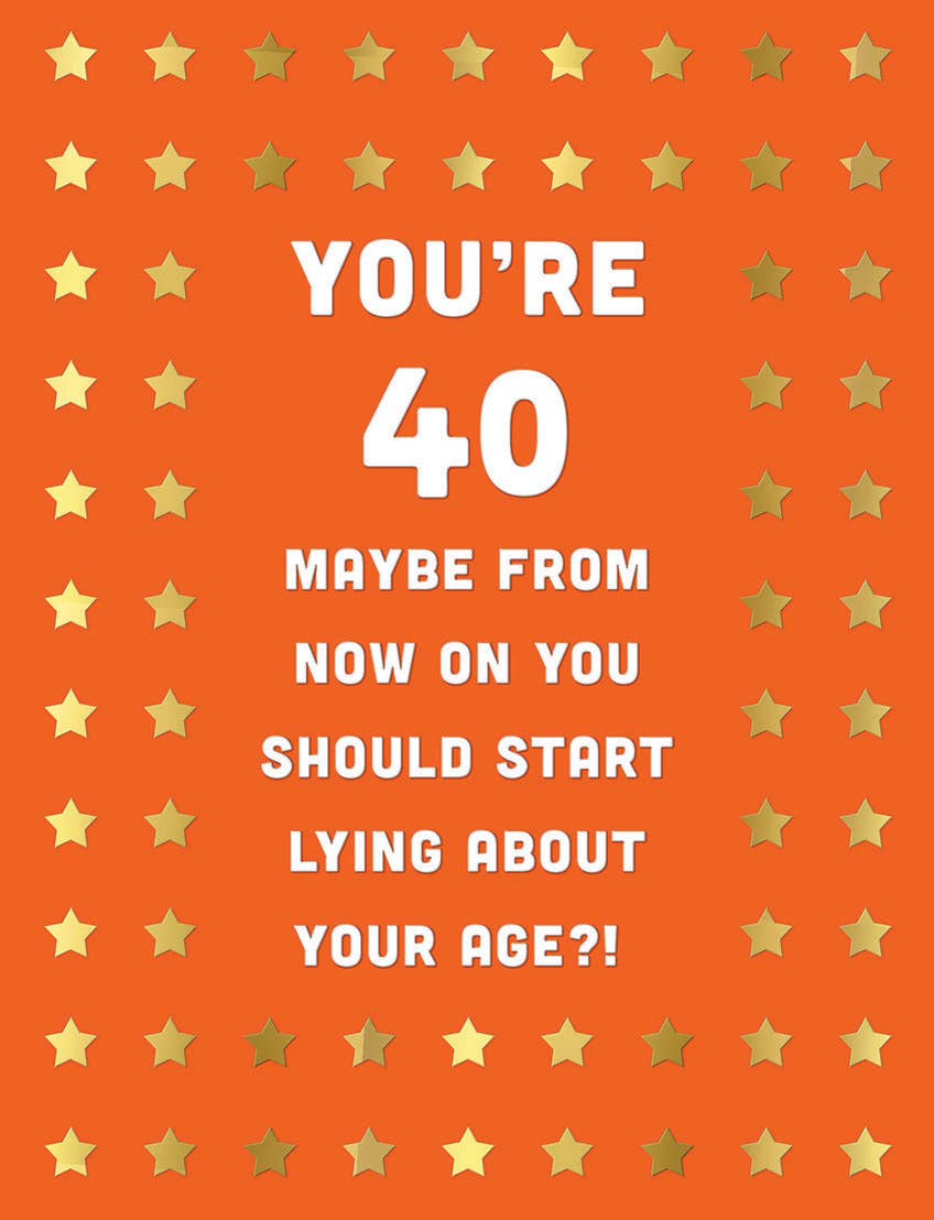 Piccadilly Greetings – wholesale Birthday card – Milestone Age Birthday Card, Age 40, Age Lying0